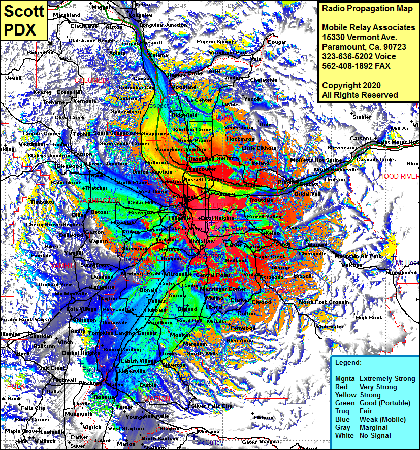 heat map radio coverage Scott PDX